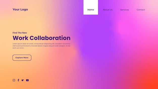 Vector work collaboration landing page
