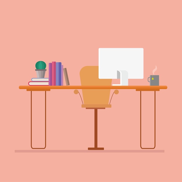 Vector work desk illustration