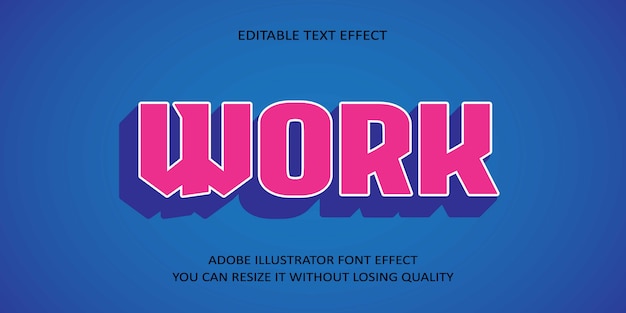 Work Editable text Effect