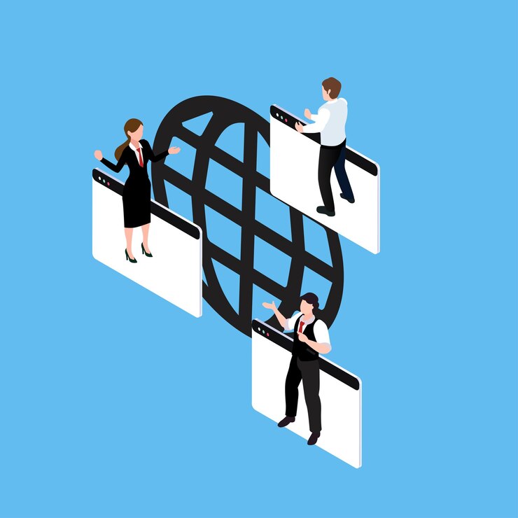 Vector work from anywhere around the world remote working or freelance
