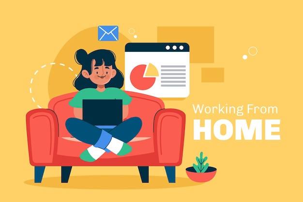 Vector work from home background
