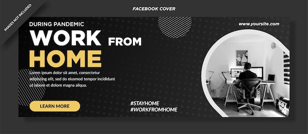 Work from home banner facebook cover   design