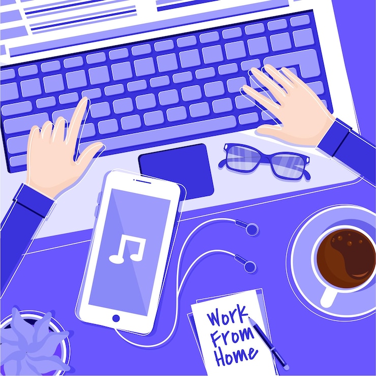 Vector work from home illustration