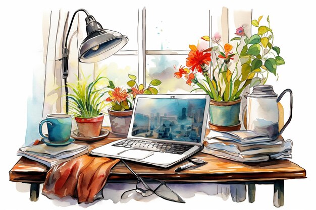 Vector work from home illustration