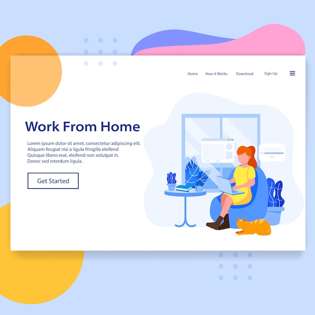 Work from home landing page