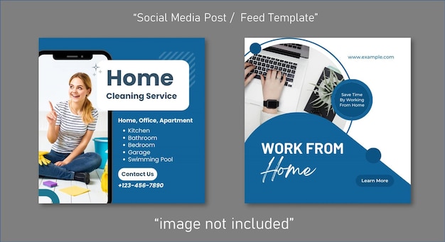 Work from home social media post