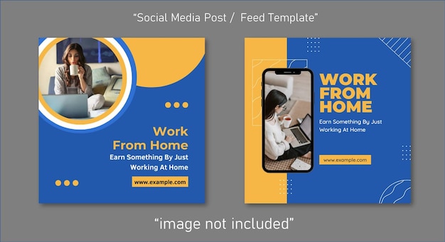 Work from home social media post