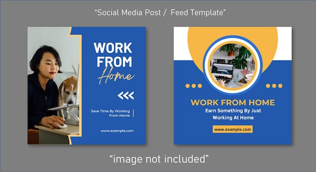 Work from home social media post