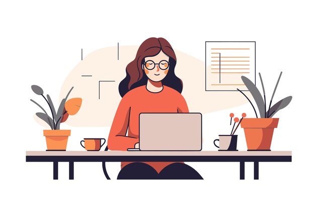 work from home vector illustration on isolated background