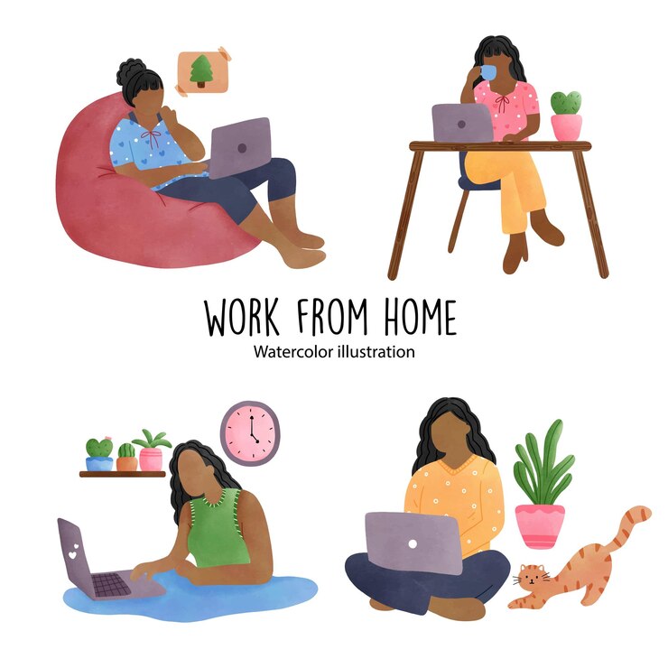 Vector work from home working vector illustrationxa