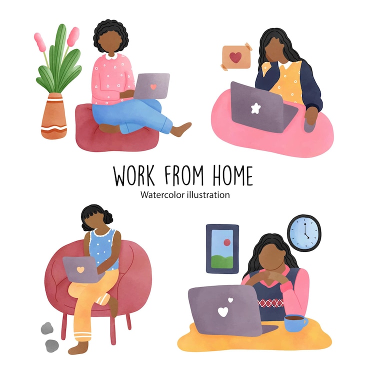 Vector work from home working vector illustrationxa