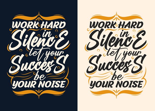 work hard quotes typography t-shirt design