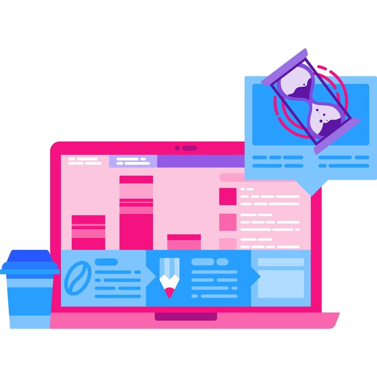 Vector work icon separate work and rest vector time management and control day hour for business and rest countdown technology timer for effective schedule planning and optimization