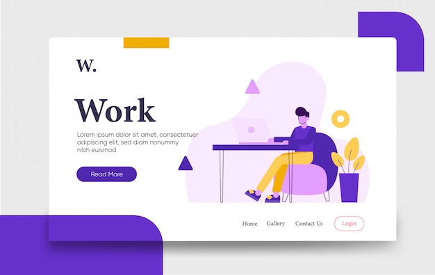 Work landing page template