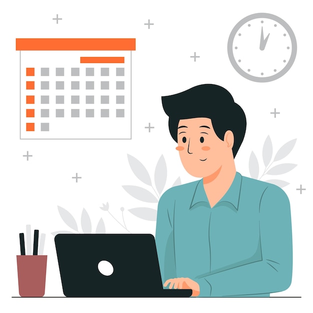 work in office concept vector