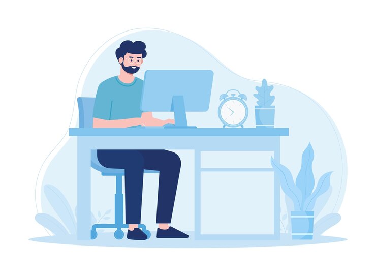 Vector work in progress concept flat illustration
