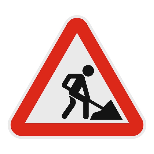 Work on the road icon Flat illustration of work on the road vector icon for web