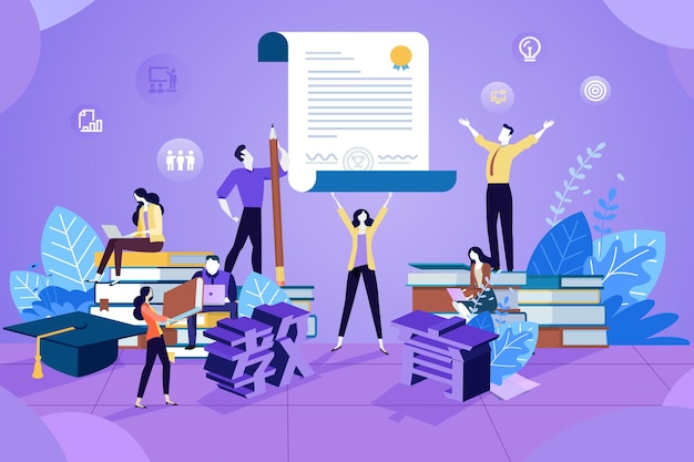 Work success illustration flat design