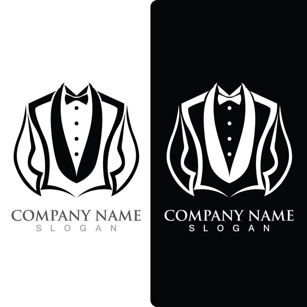 Work suit logo tuxedo logo and symbol vector