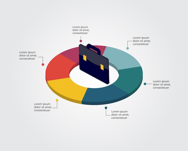 work template for infographic for presentation for 6 element