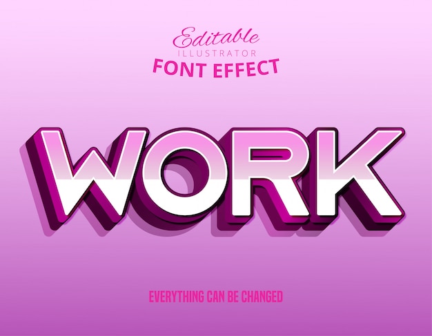 Work text, editable text effect