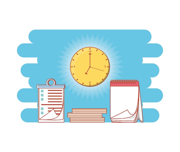 work time elements icons 