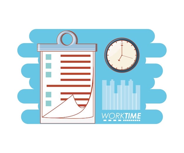 Work time elements icons