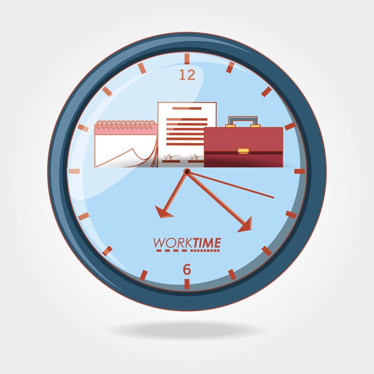 Vector work time elements icons 