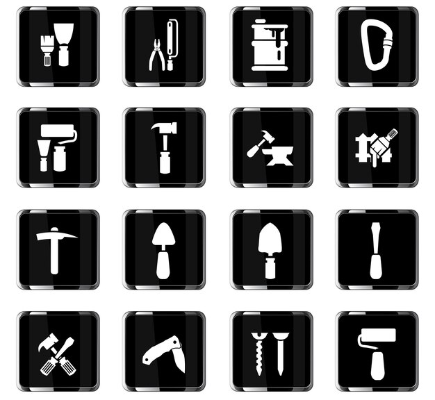 Icone vettoriali degli strumenti di lavoro per la progettazione dell'interfaccia utente