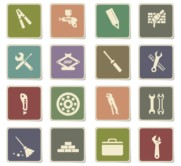 Work tools vector icons for user interface design