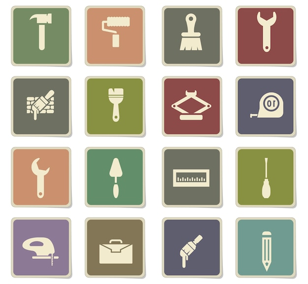 Vector work tools vector icons for user interface design