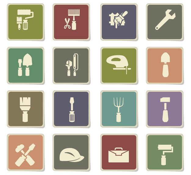 Work tools vector icons for user interface design