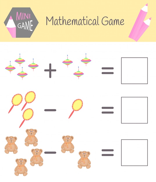 Workbook on mathematics for preschool education. Puzzles for children. Learn to count. Solve examples