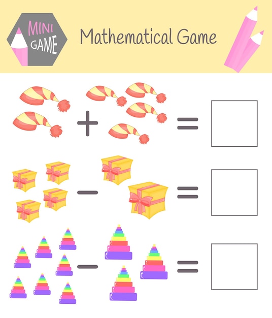 Quaderno di matematica per l'educazione prescolare. puzzle per bambini. impara a contare. risolvi esempi.