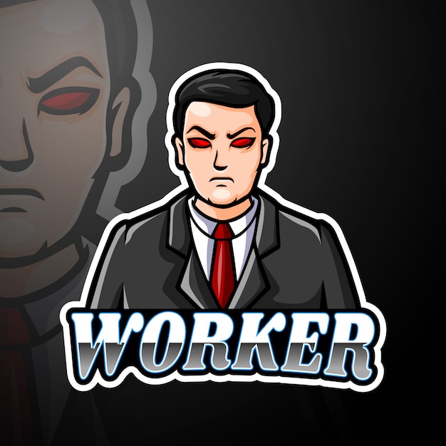 Worker esport logo mascot design