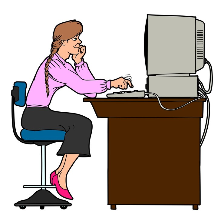 Vector worker girl