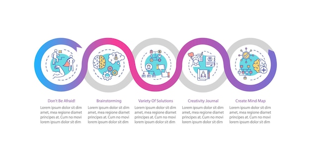 worker growth vector infographic template. personal growth strategy presentation design elements. data visualization with 5 steps. process timeline chart. workflow layout with linear icons