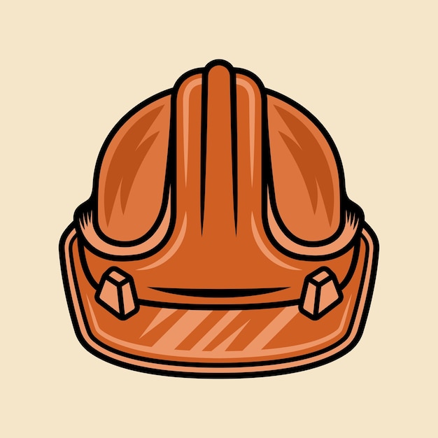 Worker hard hat colorful vector object in cartoon style isolated on light background