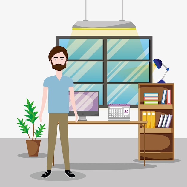 worker inside office