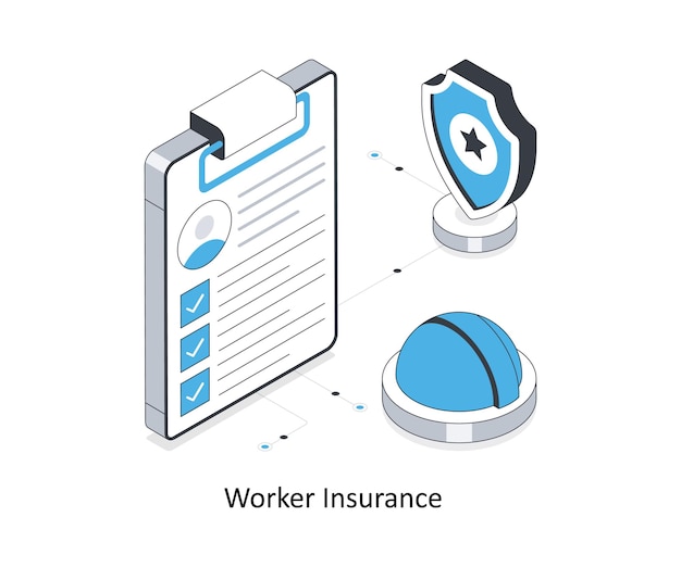 Worker Insurance isometric stock illustration EPS File stock illustration