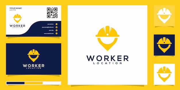 Worker logo and business card concept