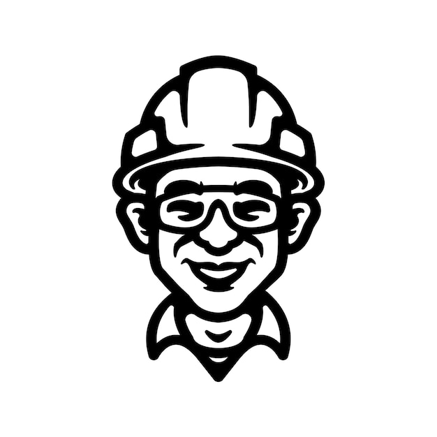 Worker logo close-up ontwerp, perfect voor logo, pictogram, print of etc