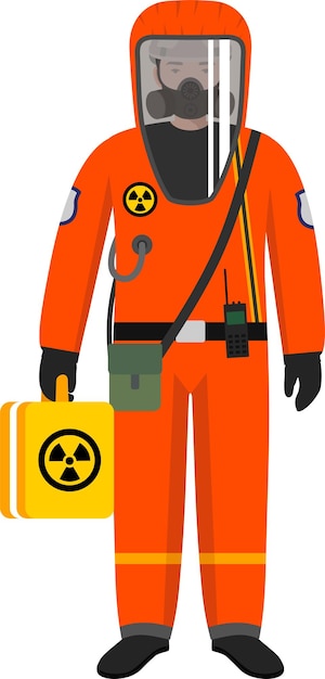 Man in radiation protective suit Royalty Free Vector Image