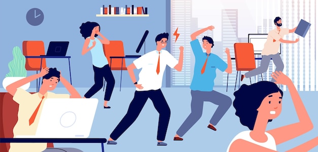 worker in panic in the office