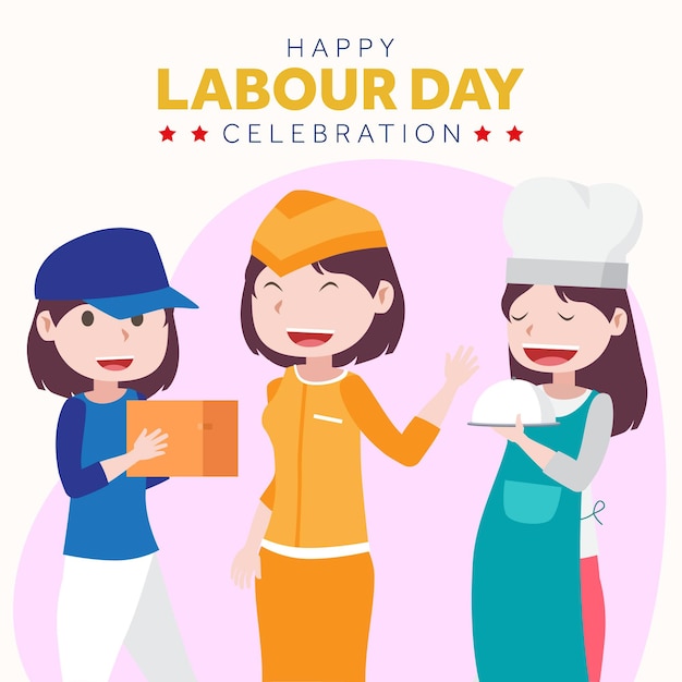 Worker set for labor day illustratie kan worden gebruikt om een poster te maken