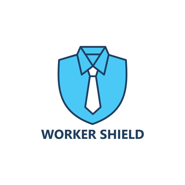 Worker shield logo template design