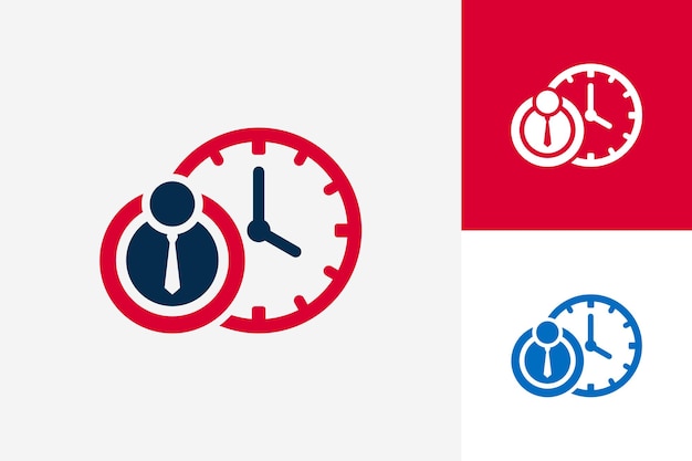 Worker Time Logo Template Design Vector, Emblem, Design Concept, Creative Symbol, Icon