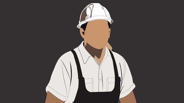 worker vector line art