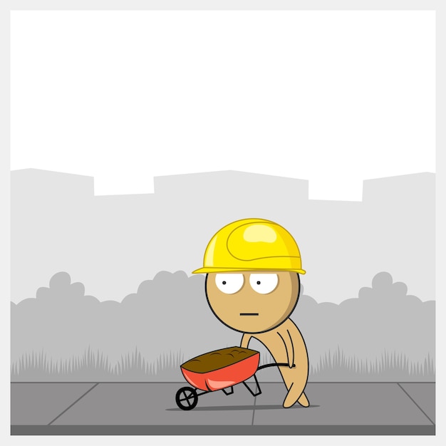 Worker with a wheelbarrow