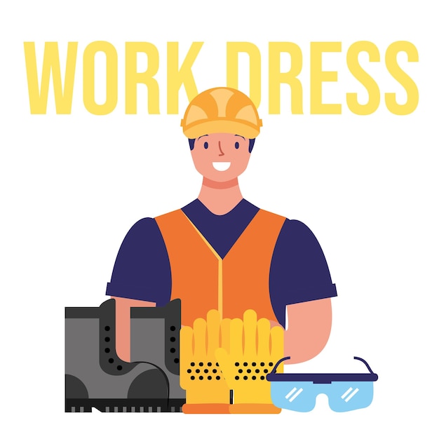 Vector worker with work dress